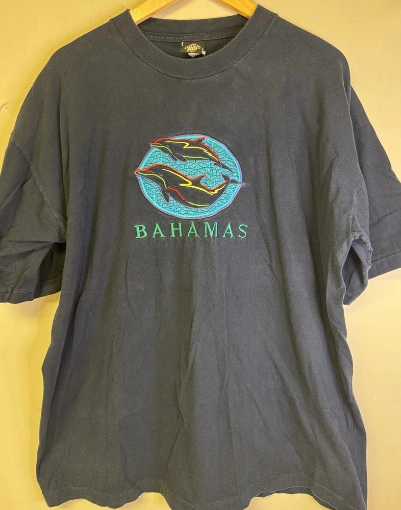 Vintage 90s Bahamas Tourist Travel Graphic T Shirt Single Stitch 2XL USA