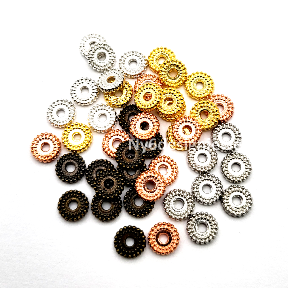 7x1mm Disc Spacer Beads for Jewelry Making 54pcs Metal Spacer Beads Silver gold