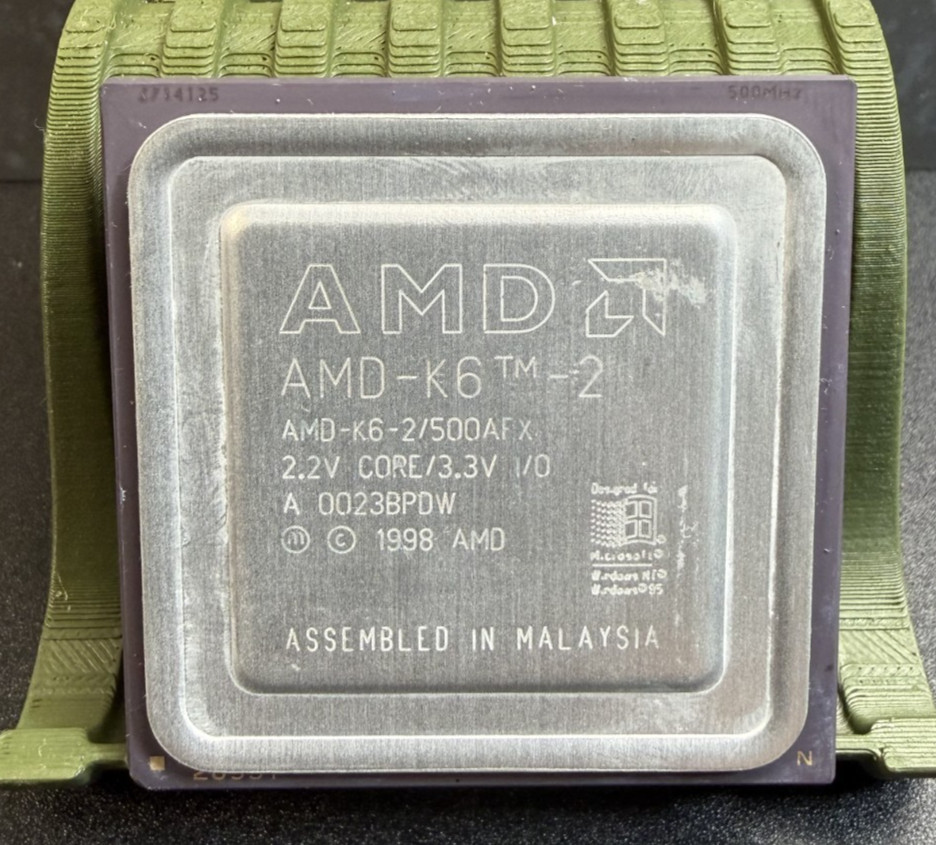 AMD K6-2/500AFX 500MHz Socket 7 CPU 2.2V/3.3V Vintage Processor Tested
