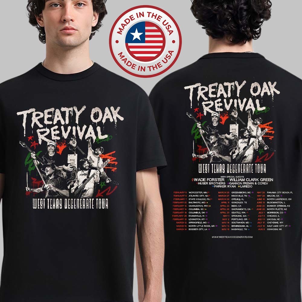 Treaty Oak Revival 2026 Tour Merch Double Sided T-Shirt