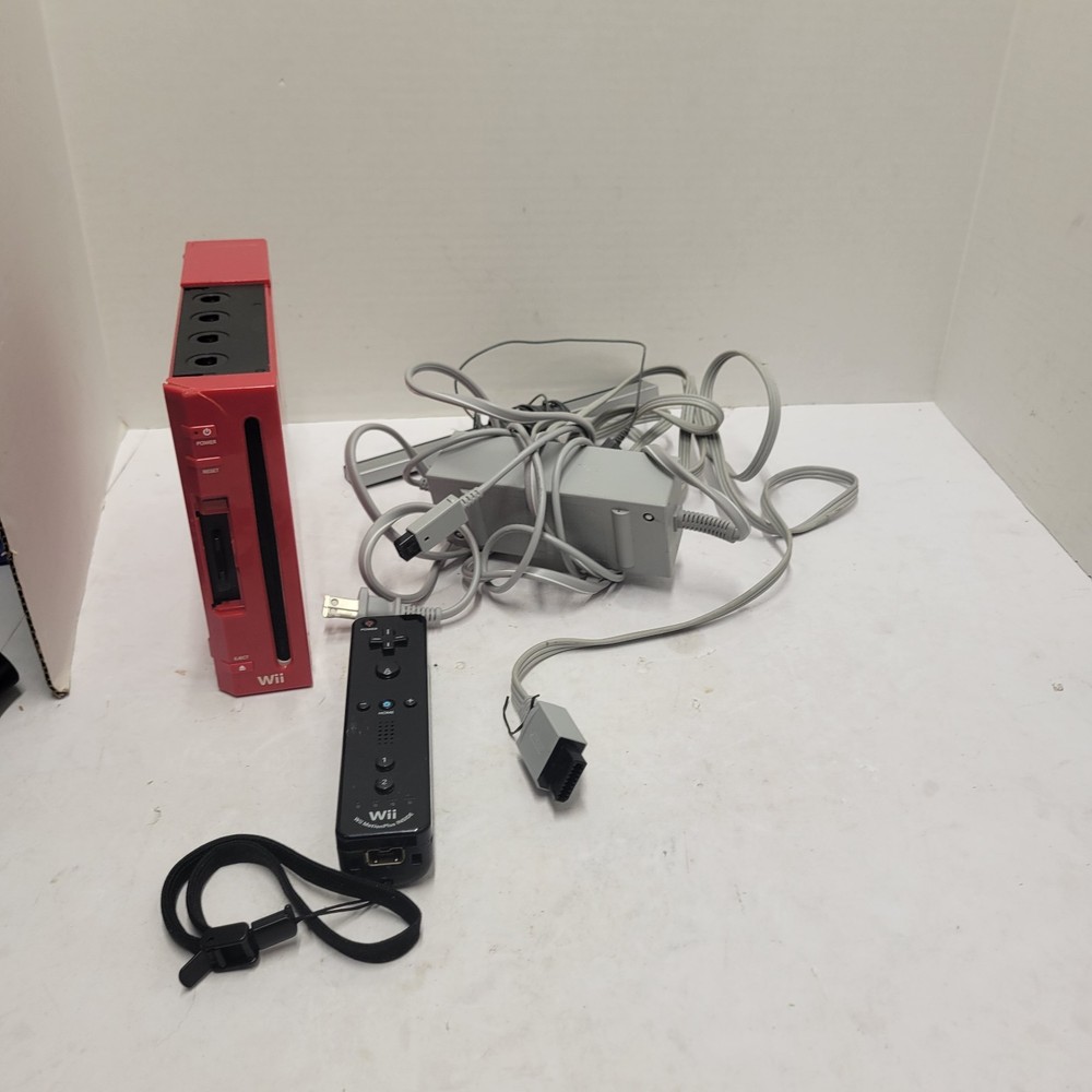 Nintendo RVL001 Wii Red Console For Parts Untested