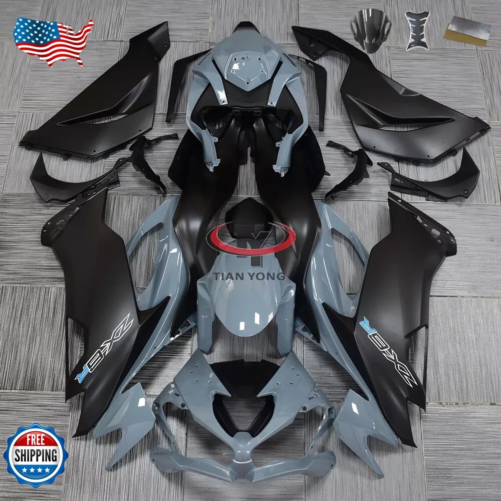Cement Gray Fairing Kit For Kawasaki 2019-2023 Ninja ZX6R 636 ZX636 ABS Bodywork