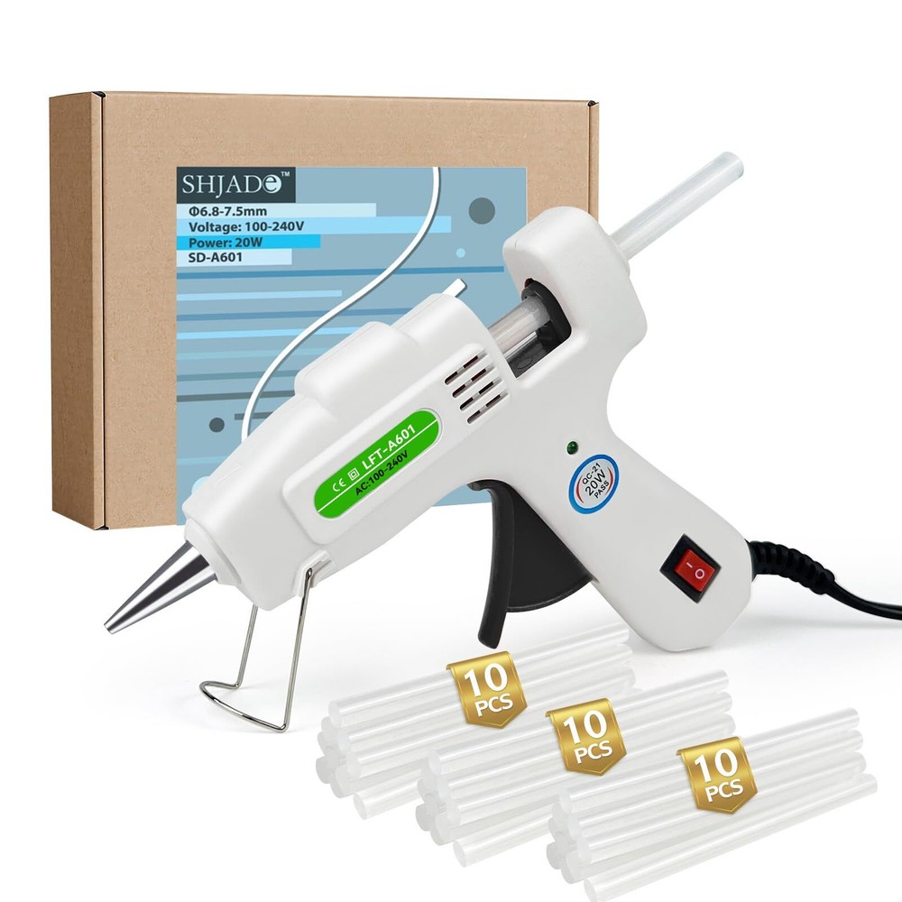SHJADE Hot Glue Gun with 30 Glue Sticks, Fast Preheating Hot Melt Gun, Mini G...