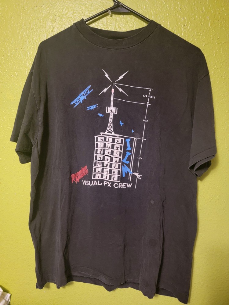 Vintage 90s Faded Black Radioland Murders Visual FX Crew Movie Promo Shirt Rare