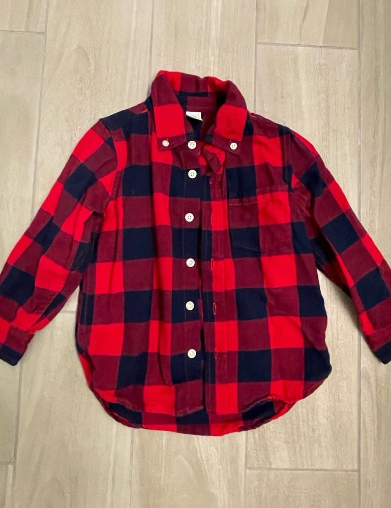 Gap Kids Button Up Buffalo Plaid Flannel Shirt, Boys Size 4