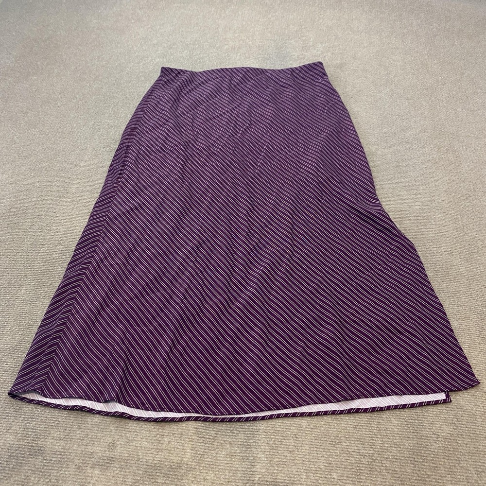 Madewell Skirt Womens Size 6 Purple Stripe A Line Midi Lined Viscose Casual
