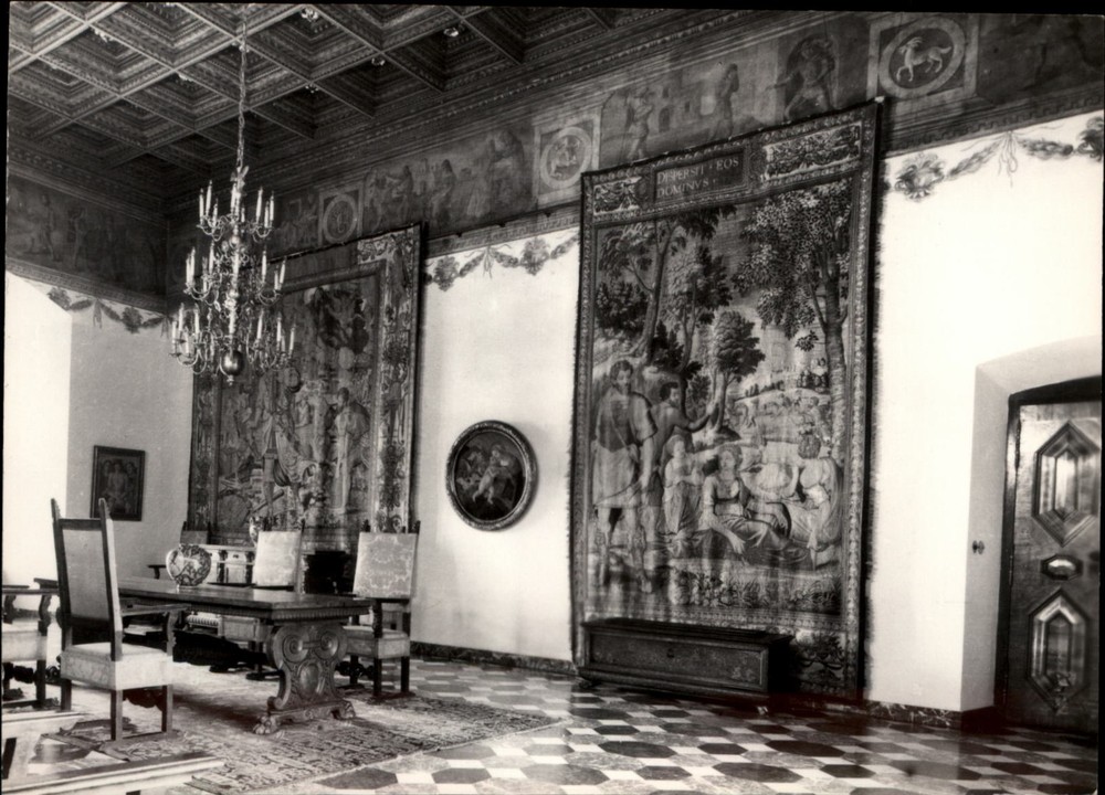 RPPC Wawel Sala Pod Zodiakiem Krakow Poland vintage postcard p231