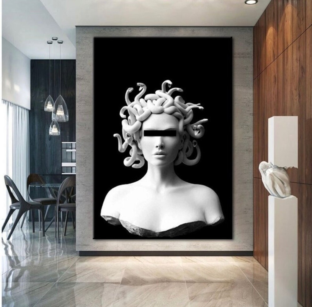 Medusa Statue Canvas Print canvas poster Wall Art Modern Wall Decor Design