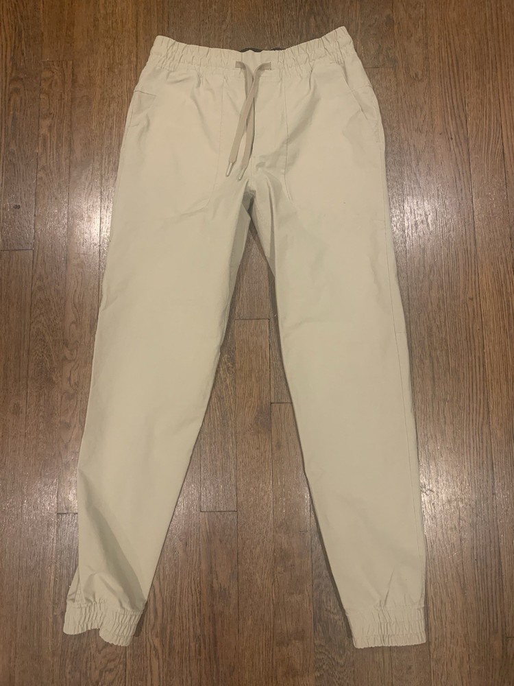 Lululemon Jogger Mens S Khaki Stretch  Athletic Tapered Leg Pants