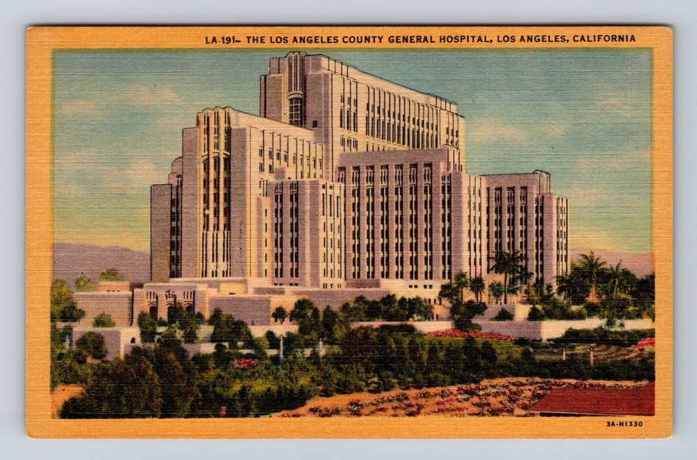 Los Angeles CA- California, Los Angeles County General Hospital Vintage Postcard