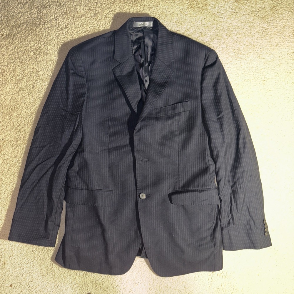 Lauren Ralph Lauren Mens Wool Blazer Suit Two Button Lined Vented Black Sz 38S