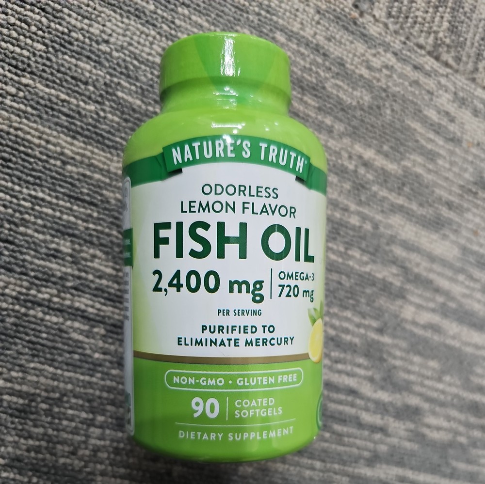 NT Odorless Fish Oil 2400mg Softgels 90ct High Potency 1200mg Each