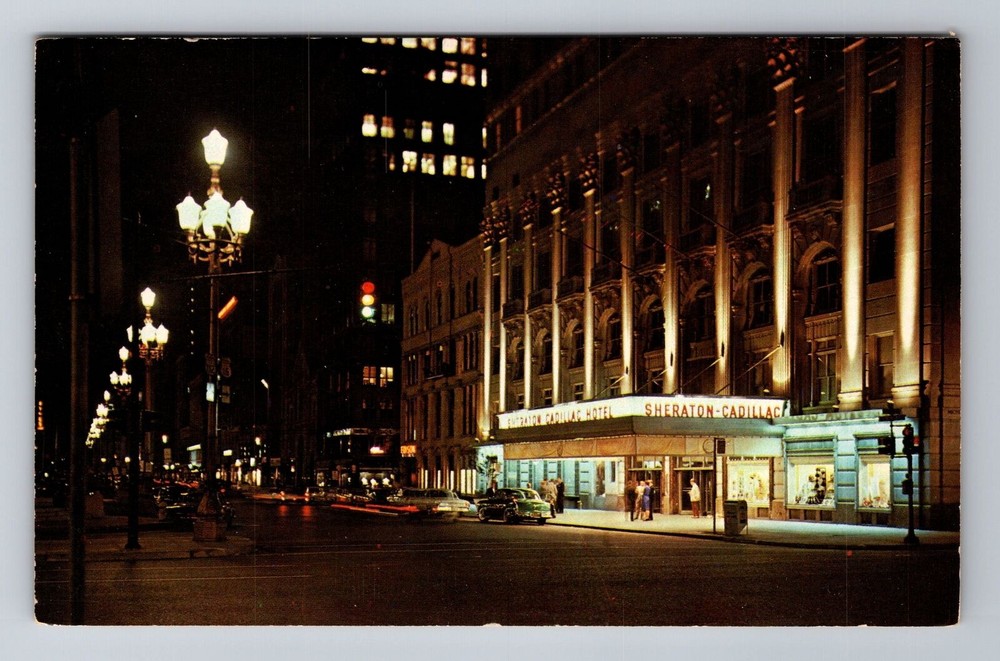 Detroit MI-Michigan, Sheraton Cadillac Hotel, Advertising, Vintage Postcard