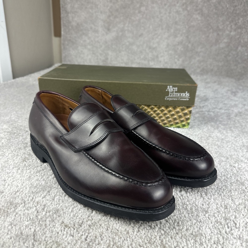 Allen Edmonds Penny Loafers Mens Size 12 D Burgundy Leather Dress Shoes