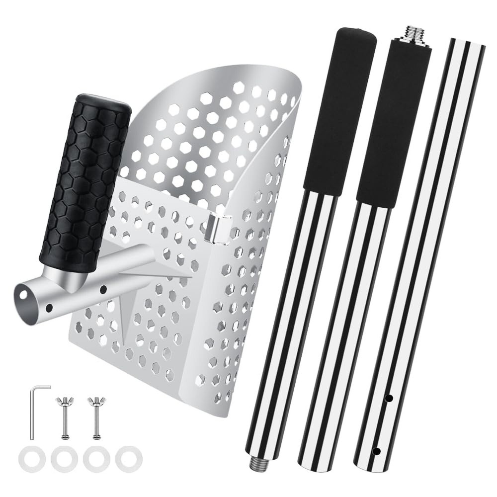 Heavy Duty Sand Scoop for Metal Detecting - Beach Screen Treasure Hunts, Sand...