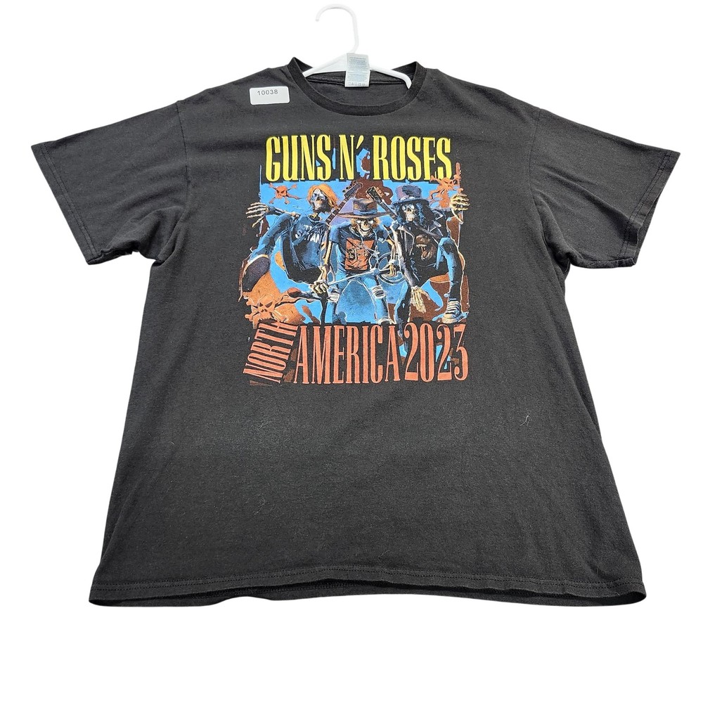 Guns N' Roses Shirt Mens Large Black North America 2023 Tour Graphic Tee Delta