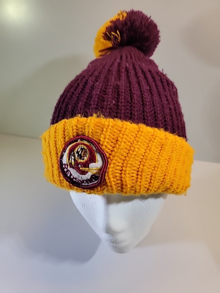 Vintage Washington Redskins Knit Beanie for Adults in Red and Yellow One Size