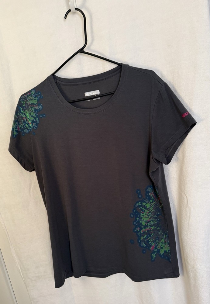 Marmot Women’s XL Dark Gray Abstract Graphic T-Shirt-image