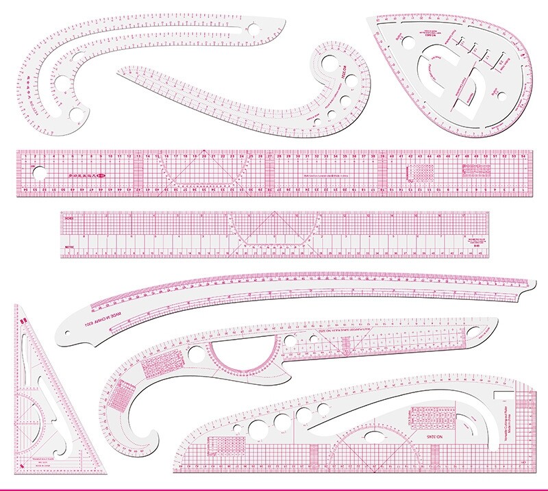 Clothing Patterning Ruler, Yard Ruler, Sewing Ruler Set Ruler