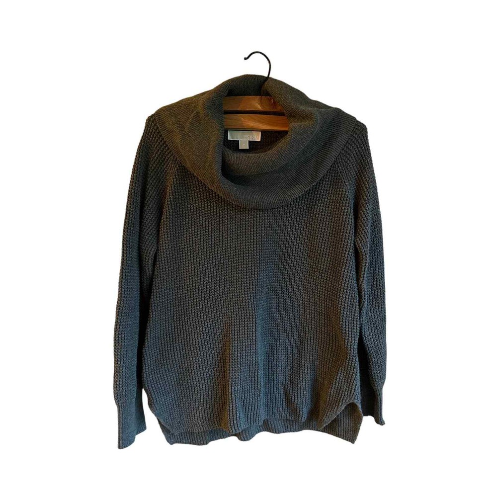 MICHAEL Michael Kors Womens Cowl Neck Sweater Long Sleeve Knit Gray Size Medium