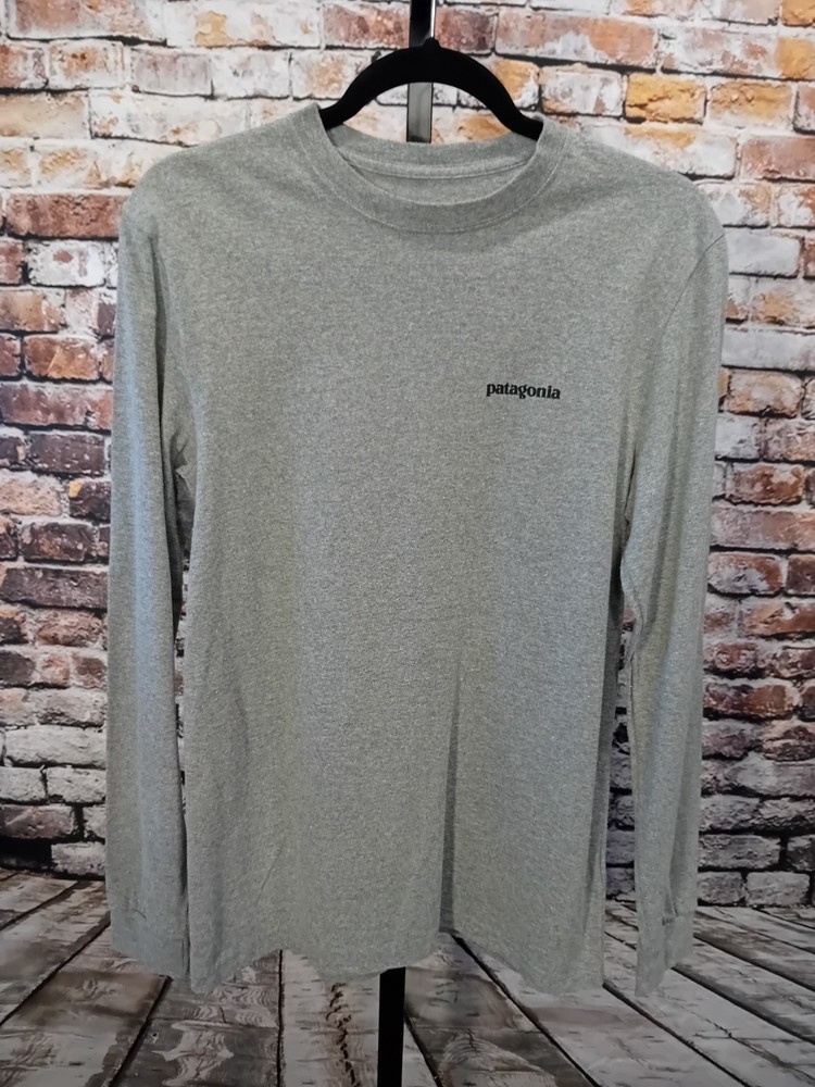 Patagonia Men's Gray Cotton Long Sleeve Graphic T-Shirt Size XS