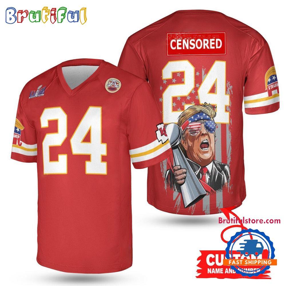 Kansas City Chiefs Donald Trump Super Bowl Trophy Football Jersey