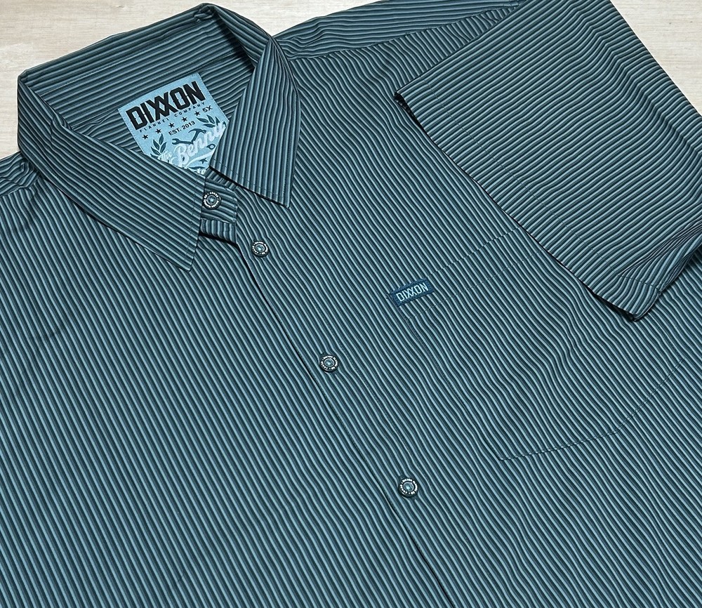 Dixxon The Benny Triple Stripe Green Short Sleeve Button-Up Party Shirt Mens 5X