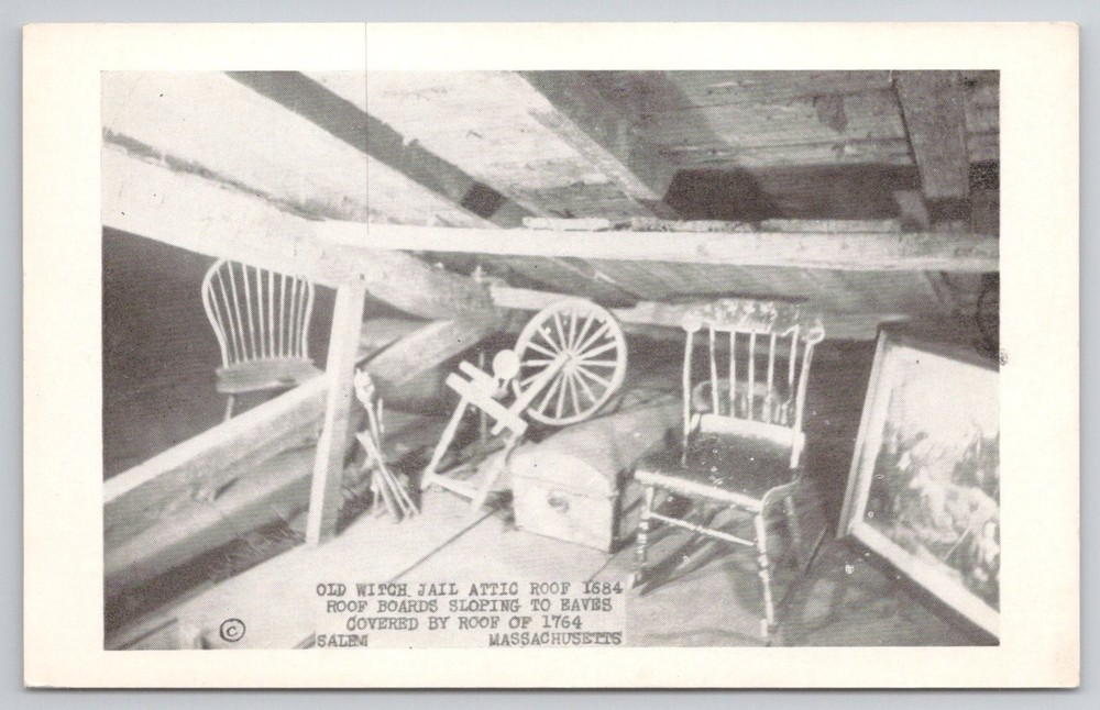 Old Witch Jail Attic Roof Salem MA Photo Print Postcard Historic 1684