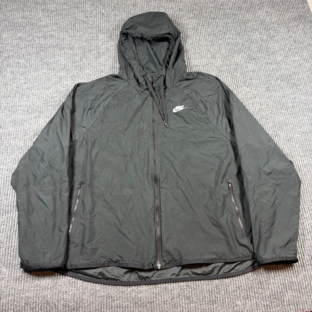 Nike Jacket Women's 1X Windrunner Windbreaker Black Full Zip Hooded CJ0415