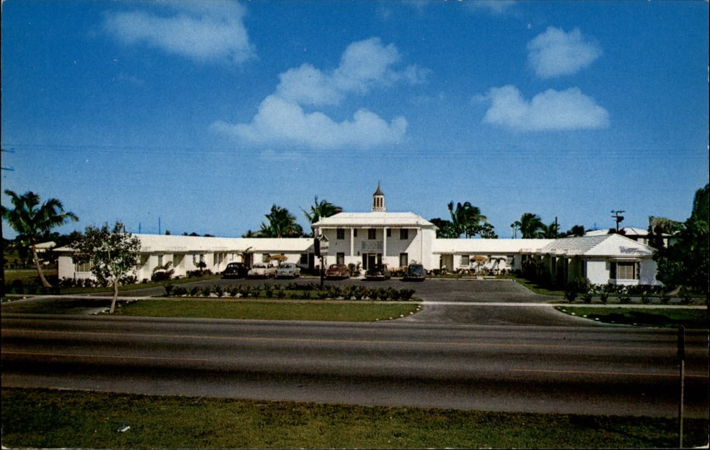 Mt Vernon Motor Lodges Daytona Beach Florida vintage cars ~ 1950s-60s postcard