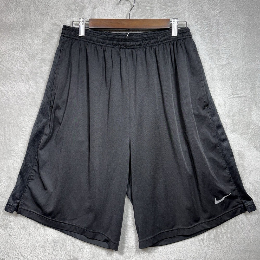 Nike Dri-FIT Men’s Black Athletic Basketball Shorts Drawstring Size L
