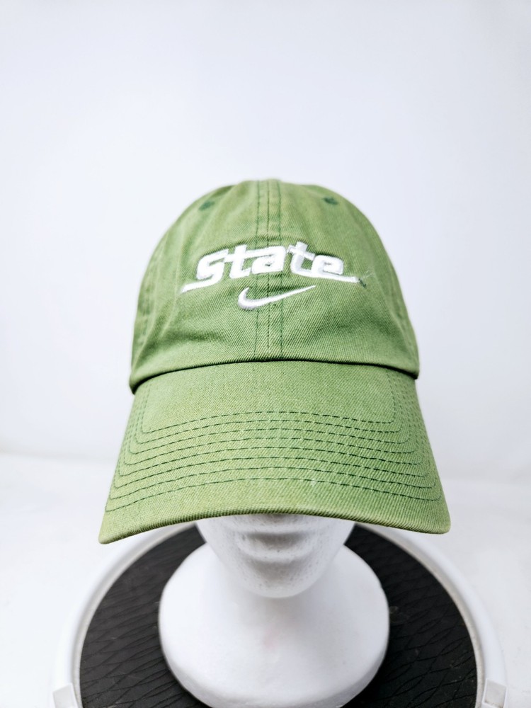 Vintage Nike Team Michigan State Spartans Y2K Center Swoosh Green Adjustable Hat