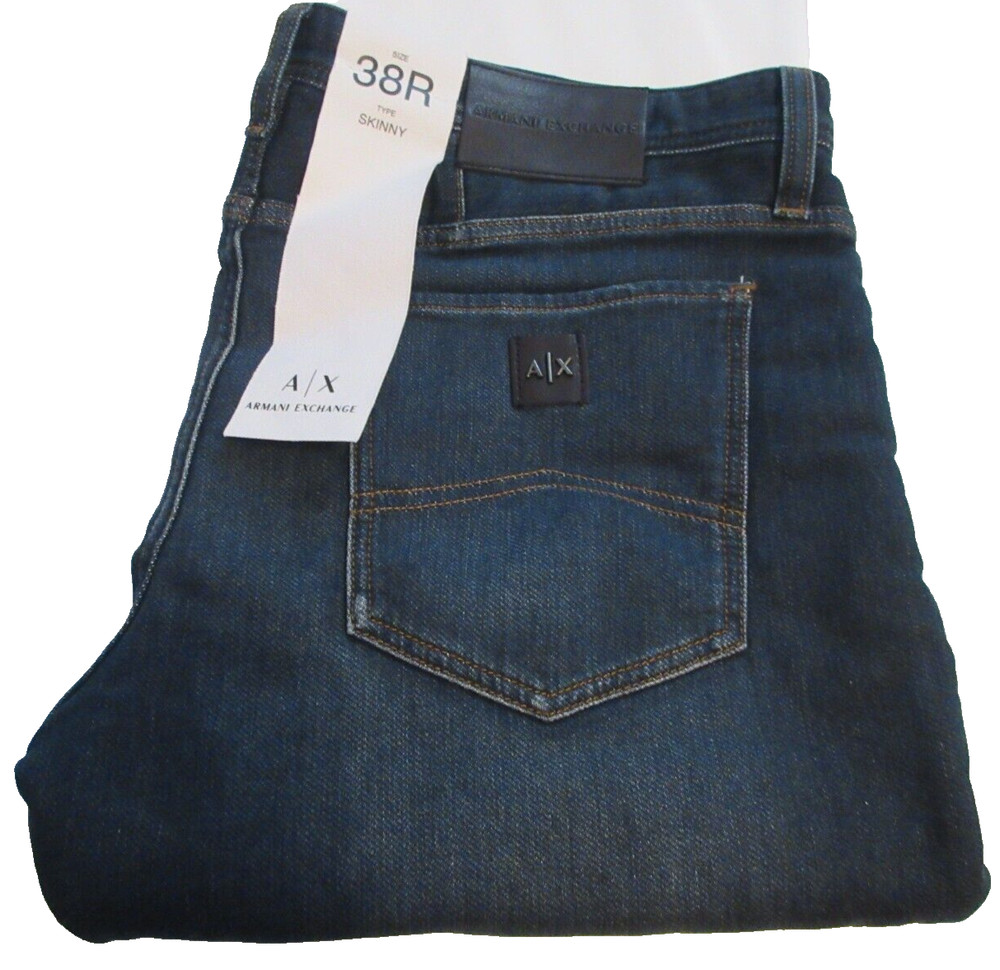 Armani Exchange Men's J14 Skinny Fit High Quality Denim Jeans Size 38R