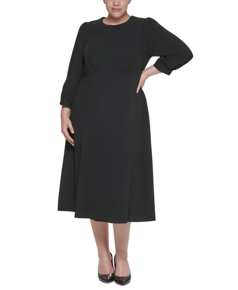 Calvin Klein Womens Plus a-Line Calf MIDI Dress Size 18W