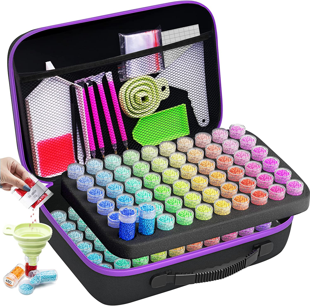 120 Slots Storage Container for Diamond Art Kits for Adults,Portable Bead Storag