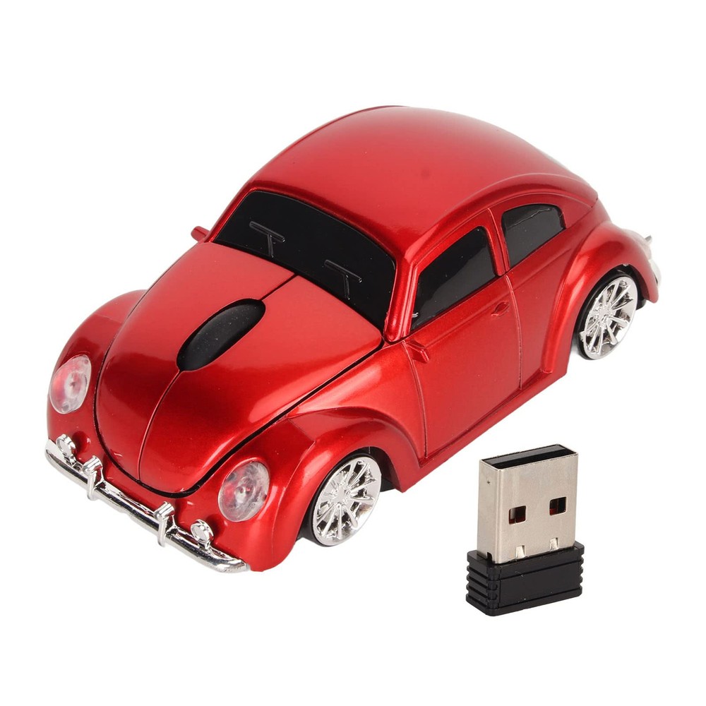 2.4GHz 1600DPI Cordless Optical Mouse with USB Receiver in Sports Car Design
