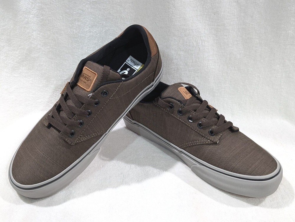 Vans Men's Atwood Deluxe Textile Walnut/Grey Skate Sneakers - Size 9 NWOB