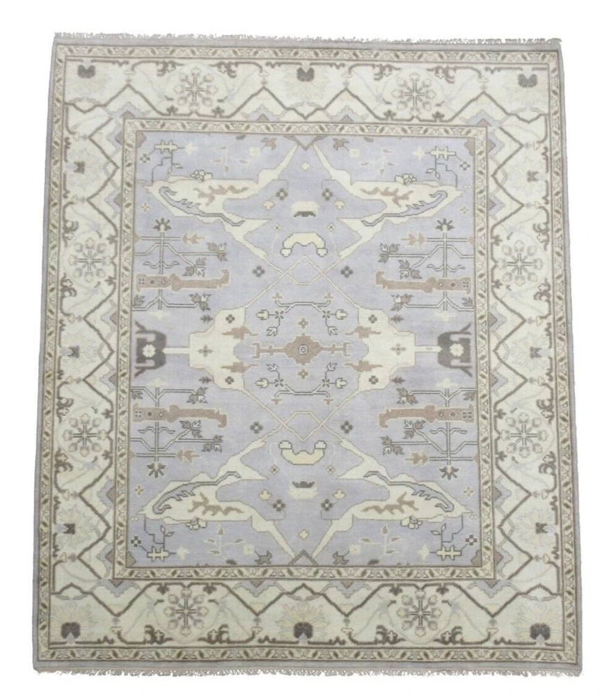 Hand Knotted Oushak Rug Pink Pastel Multi Color 9x12 Wool Area Rug Large  Carpet