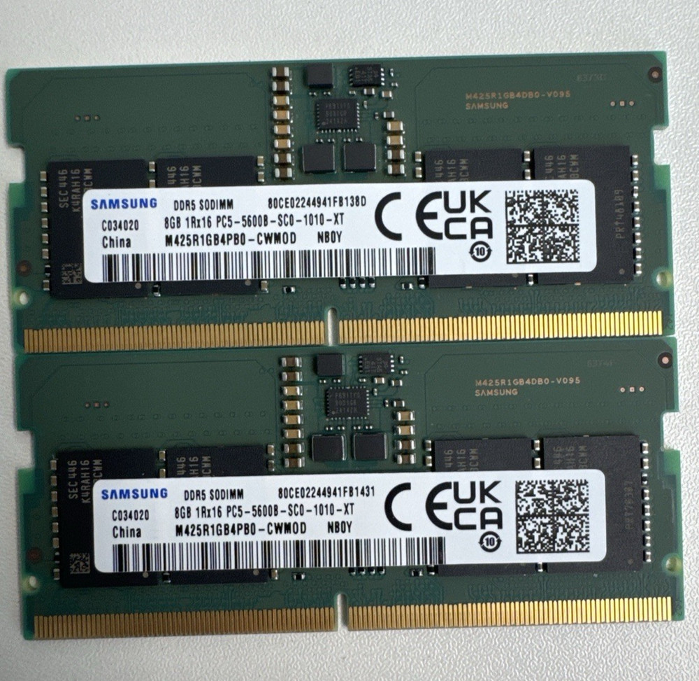 Samsung 16GB (2x8GB) DDR5 5600MHz PC5-5600B SO-DIMM Laptop RAM M425R1GB4PB0