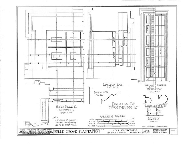 Belle Grove,White Castle,Iberville Parish,LA,Louisiana,HABS,Historic Survey,43