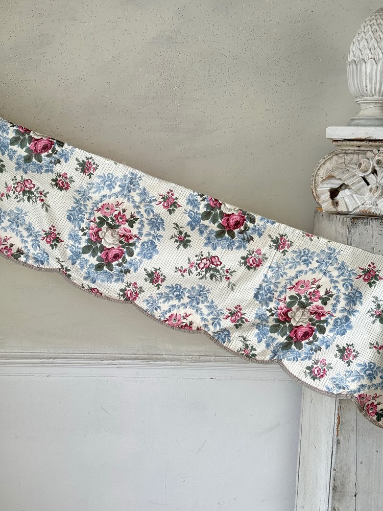 78x 14 WOW 1930's valance Floral Chintz fabric material old curtain pelmet coun