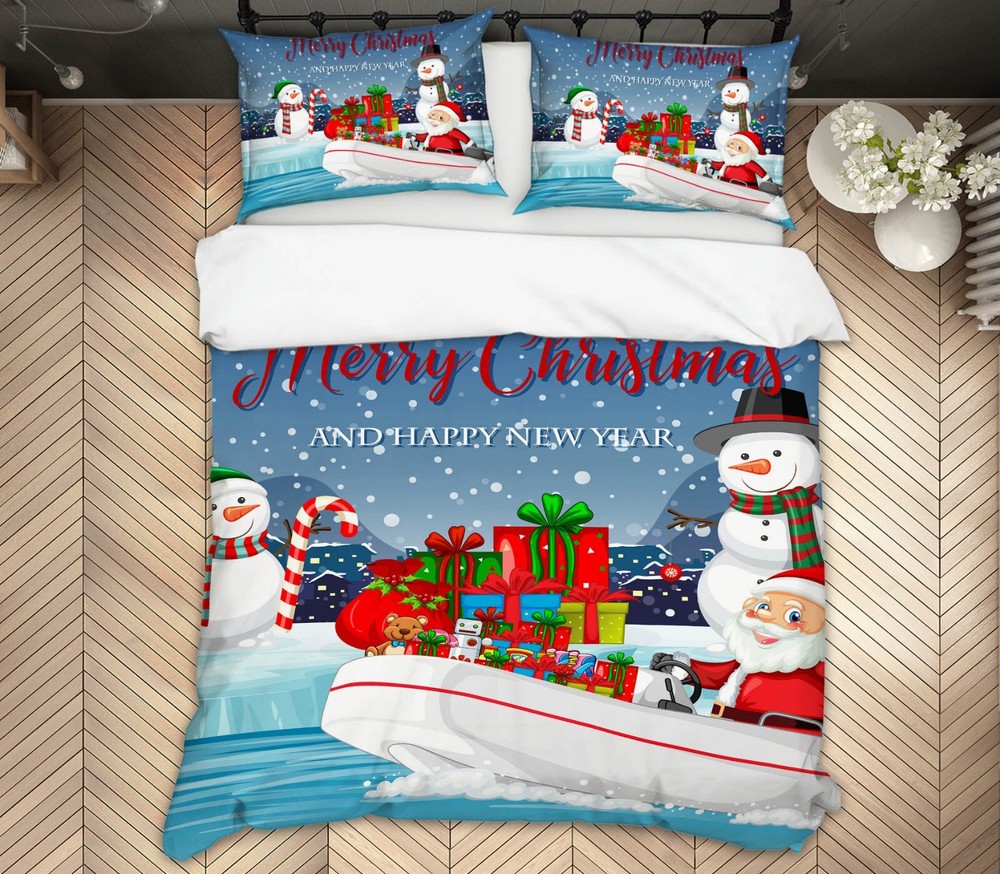 3D Christmas Xmas A1218 Bed Pillowcases Quilt Duvet Cover Set Queen King Amy
