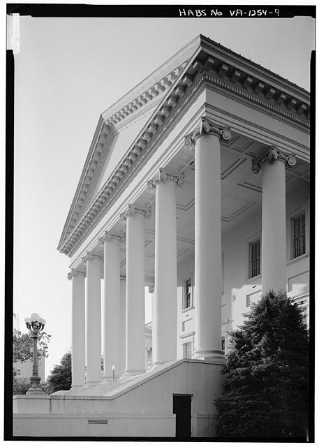 Virginia State Capitol Richmond Virginia 1900s Southwest Facade Columns