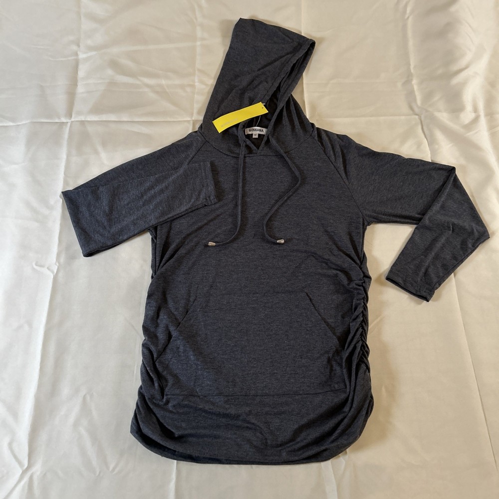 Womens Maternity Hoodie,Soft Knit Sweatshirt in Gray, SZ: M, NEW W/ TAGS,Ginkana