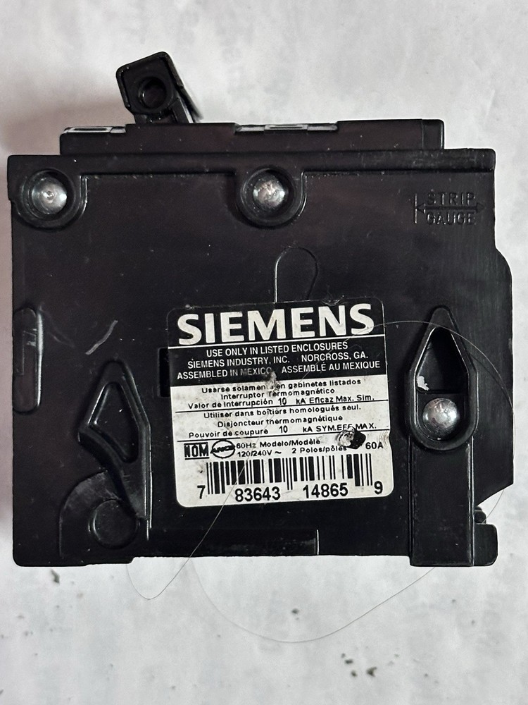Siemens Q260 60-Amp Double Pole Type QP Circuit Breaker, Black