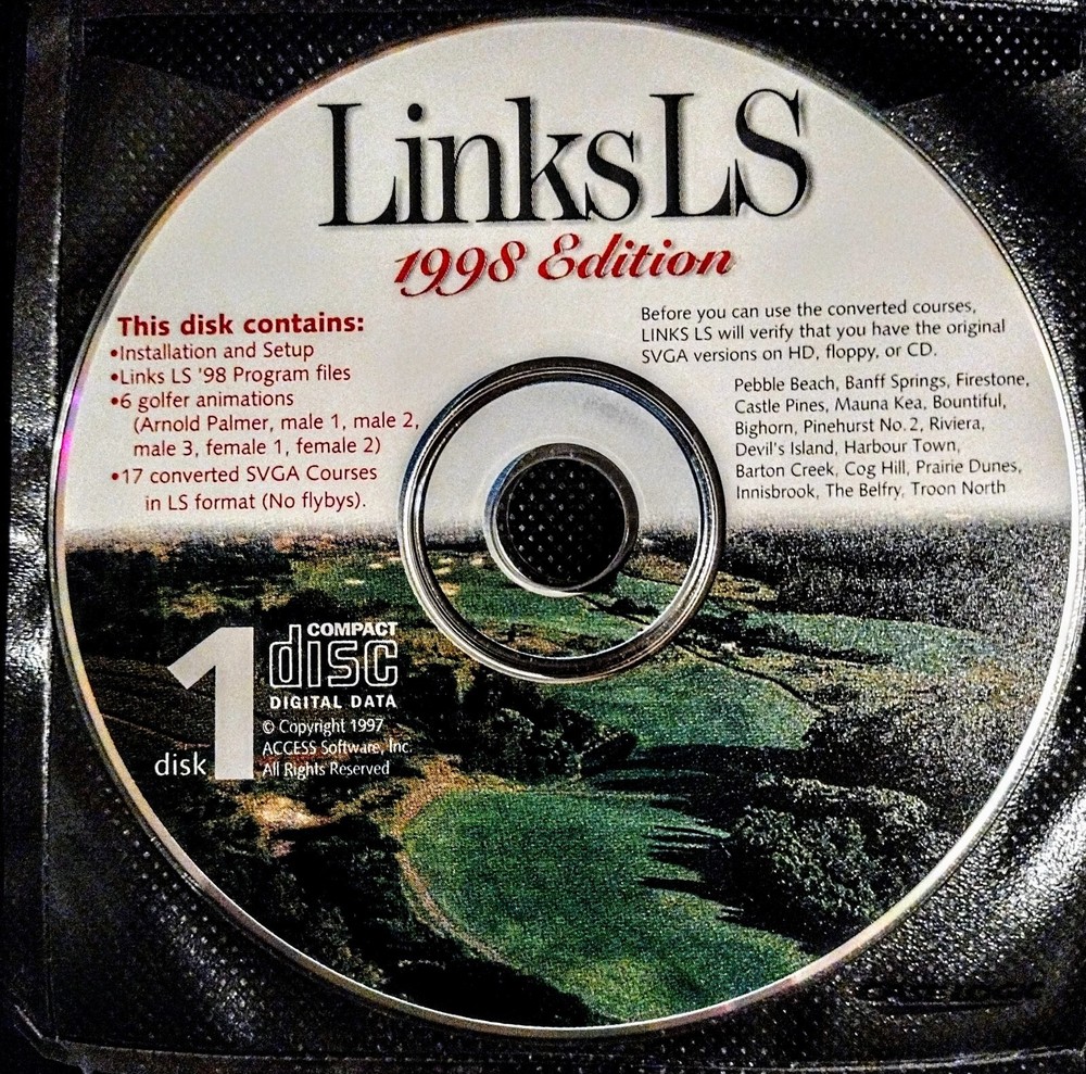 Links LS 1998 Edition With Arnold Palmer 4 CD-Rom Set Windows 95 - 4 Disc Set