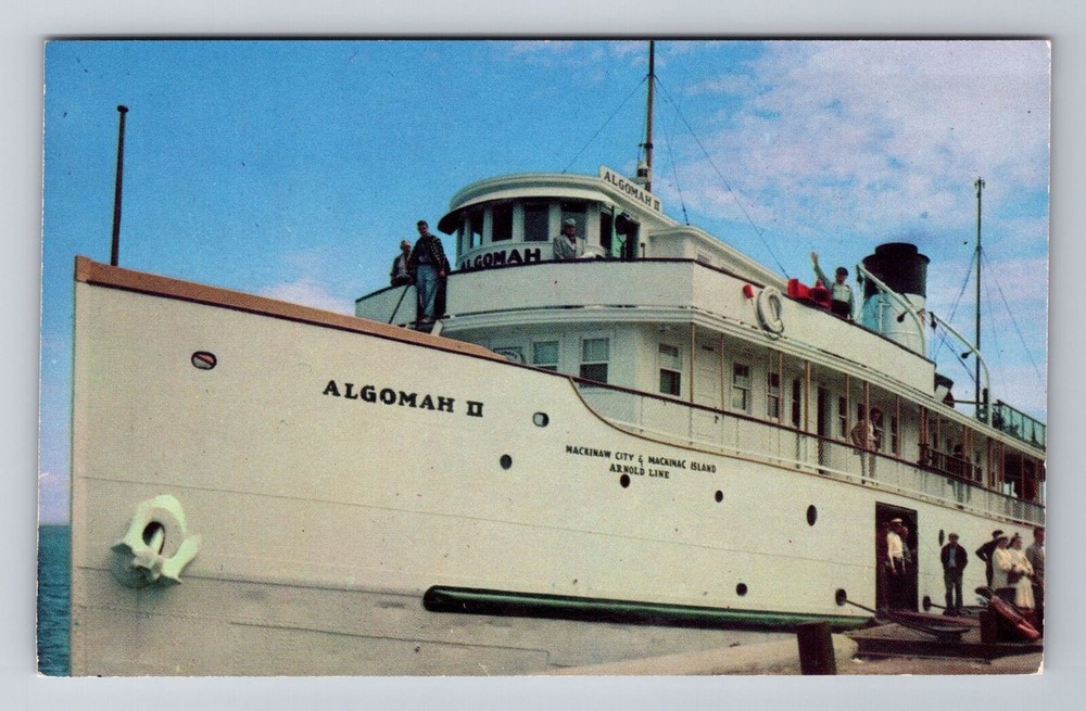 Mackinac Island MI-Michigan, The Algomah II, Antique, Vintage Souvenir Postcard