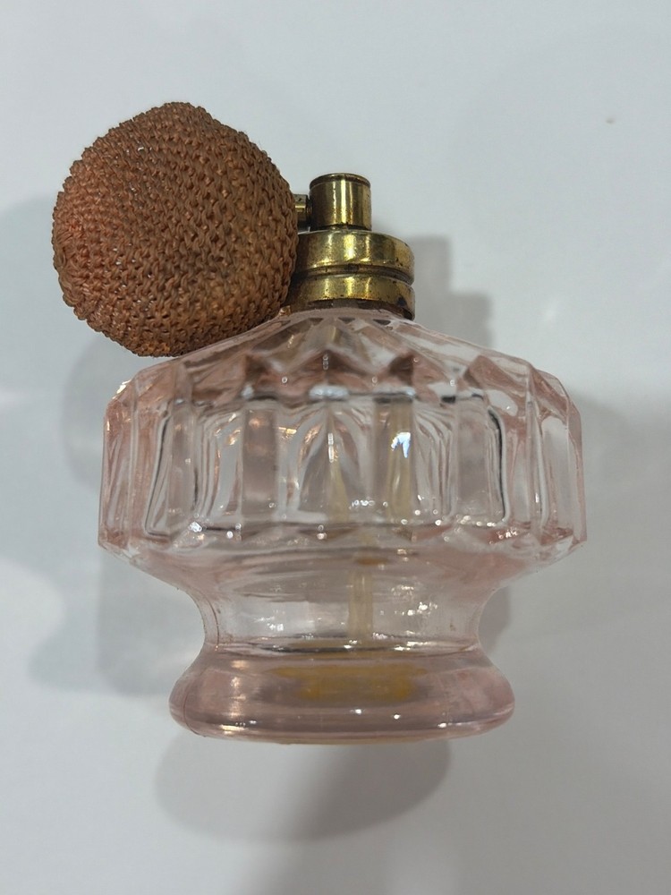 Vintage Perfume Bottle Atomizer I W Rice & Co. Pink 3.5