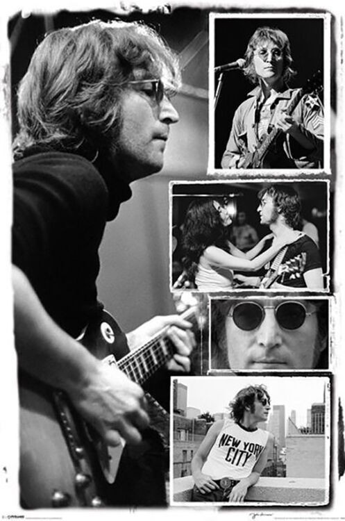 Poster Studio B - The Beatles John Lennon Collage Music 24x36