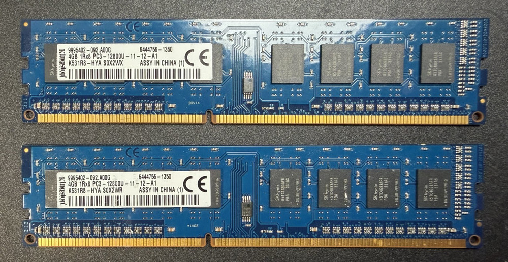 8GB (2 x 4GB) Kingston K531R8-HYA DDR3 1600MHz PC3-12800 CL11 RAM 1.5V Tested
